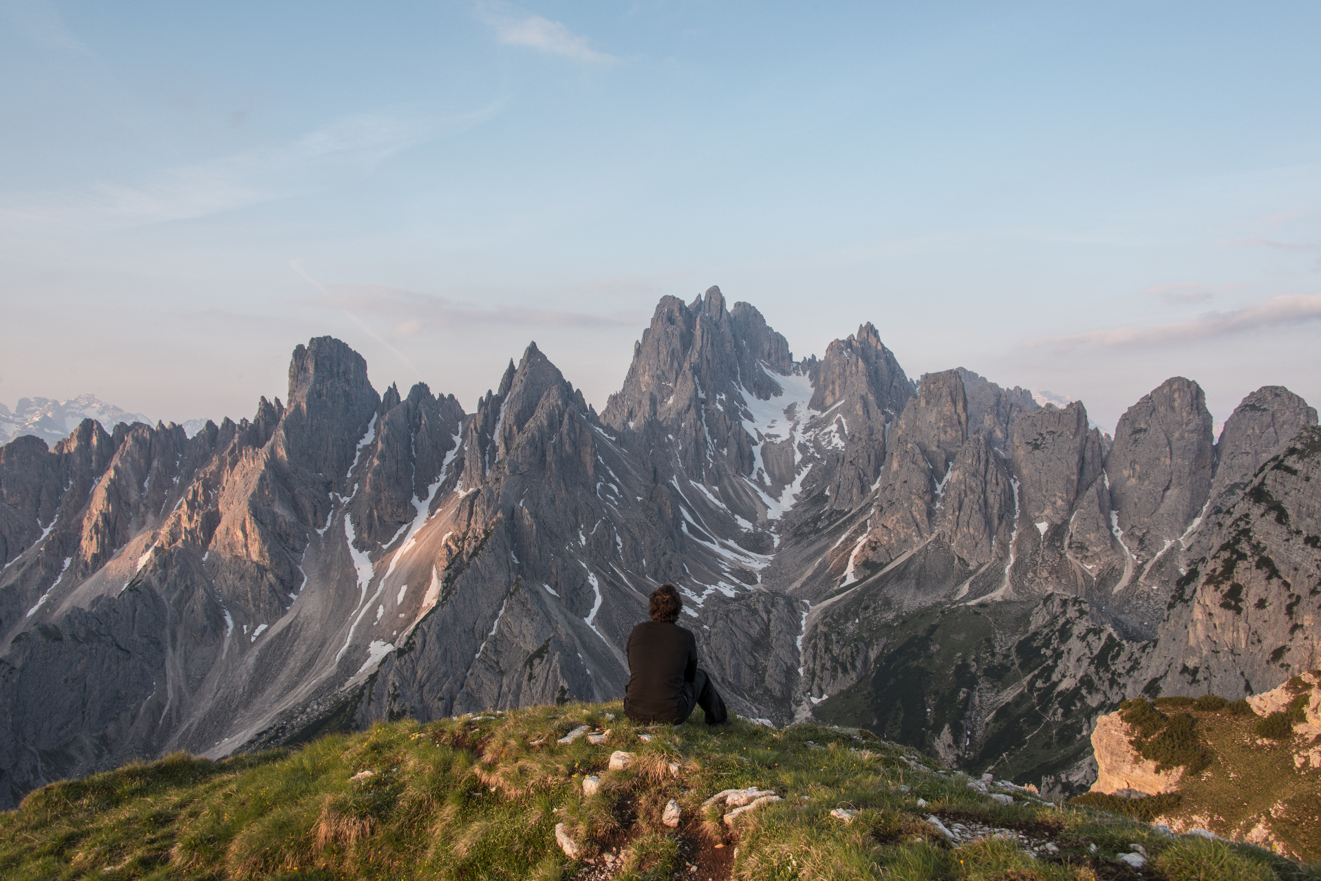 Overlooking the alpine lake